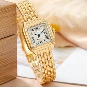 Luxurious Gold Chain Square Face Wrist Watch OS New